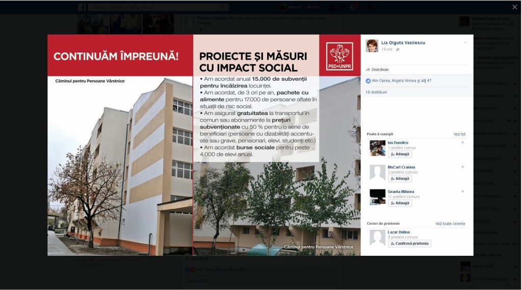 Olguta Vasilescu se laudă pe contul de Facebook