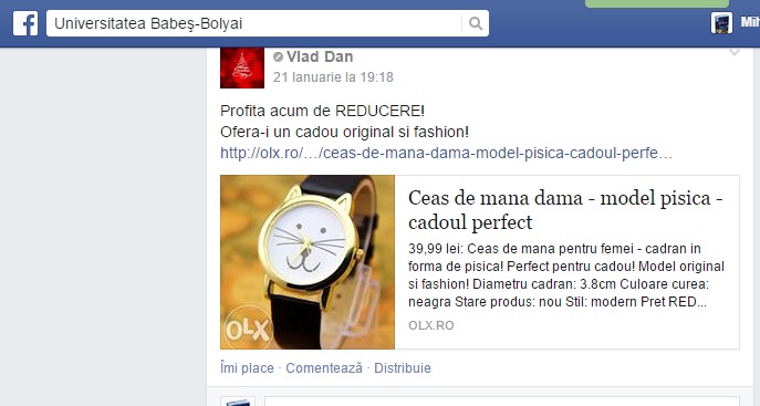 Super-oferta ”Universității Babeș-Bolyai” pe Facebook. Asta da, comunitate academică! (Galerie FOTO)