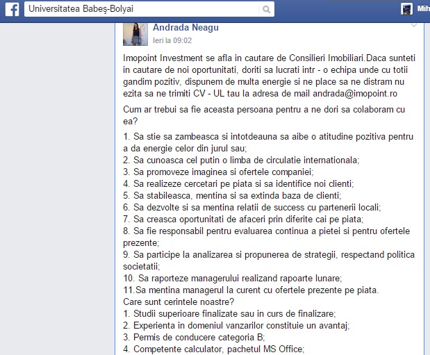 Super-oferta ”Universității Babeș-Bolyai” pe Facebook. Asta da, comunitate academică! (Galerie FOTO)