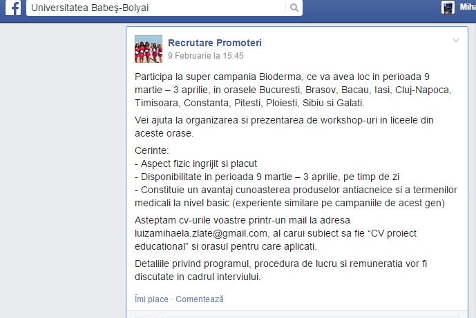 Super-oferta ”Universității Babeș-Bolyai” pe Facebook. Asta da, comunitate academică! (Galerie FOTO)