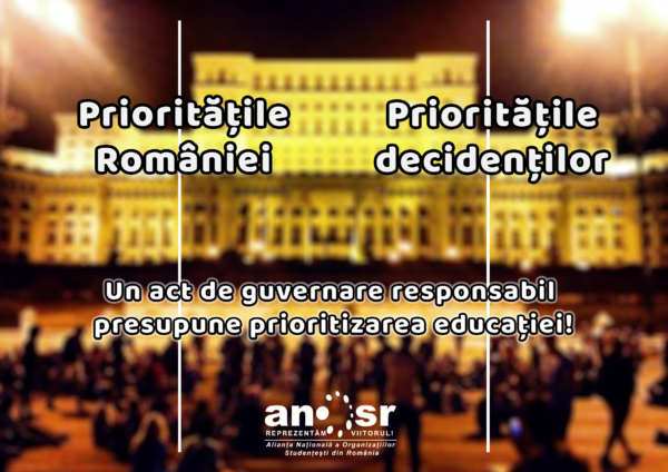 ANOSR: Ignorarea adevăratelor priorități ale României determină studenții să se pregătească de protest