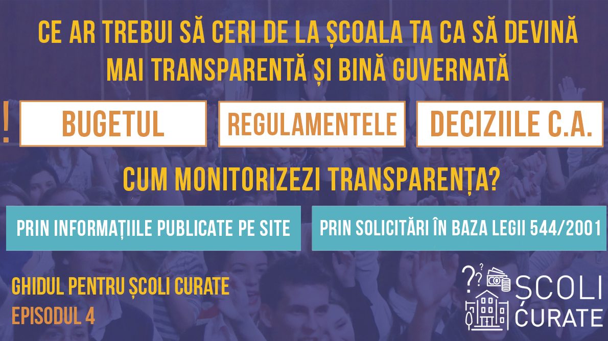 Ce ar trebui să monitorizăm la școlile noastre pentru a le face mai transparente și bine guvernate