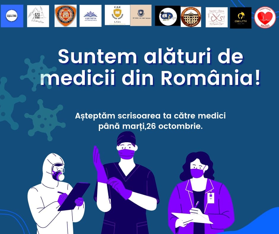 Elevii din Timiș se solidarizează cu medicii. Află cum poți să te implici