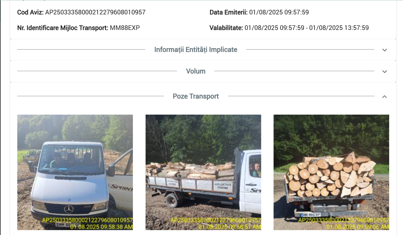 Aviz de transport pentru Exploatare Poiana