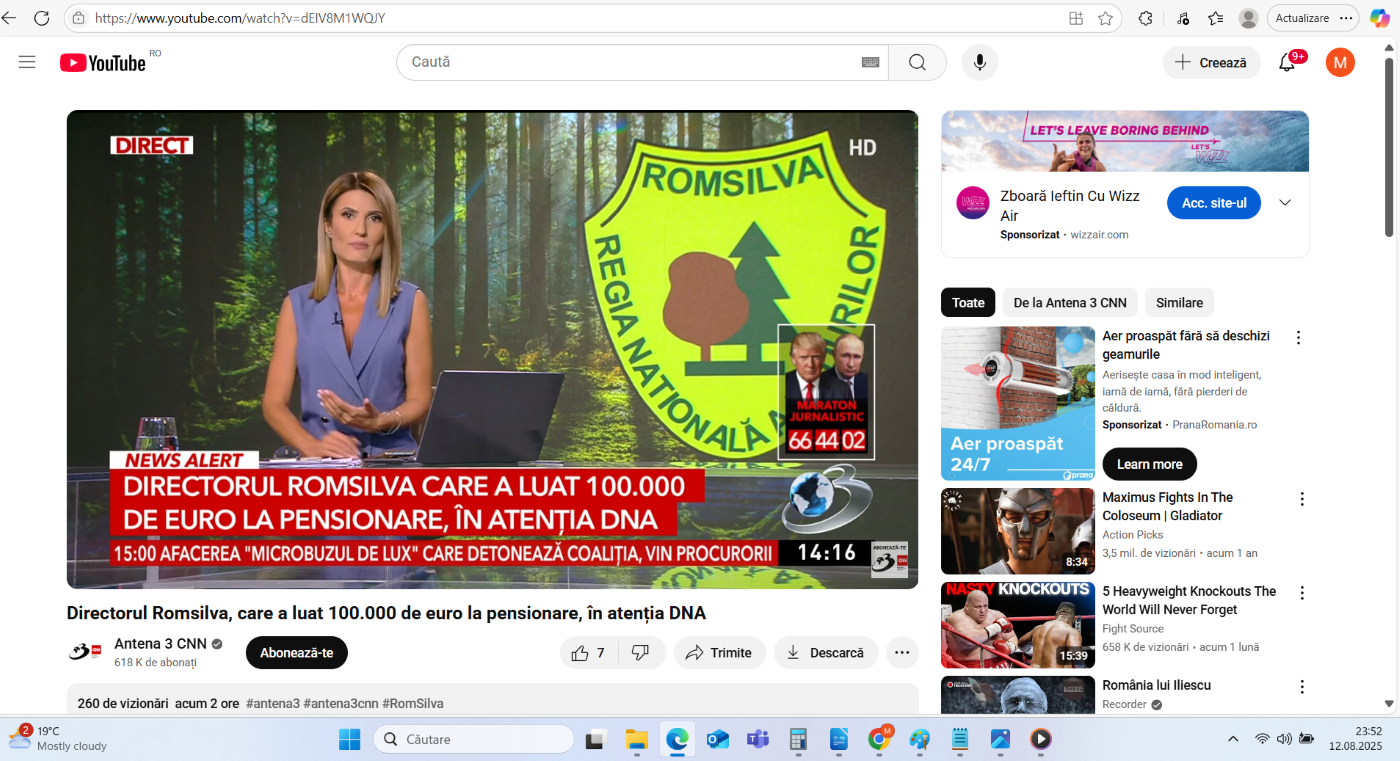 Preluare anchetă dezvăluiri România Curată despre directorii Romsilva pe Antena 3 CNN