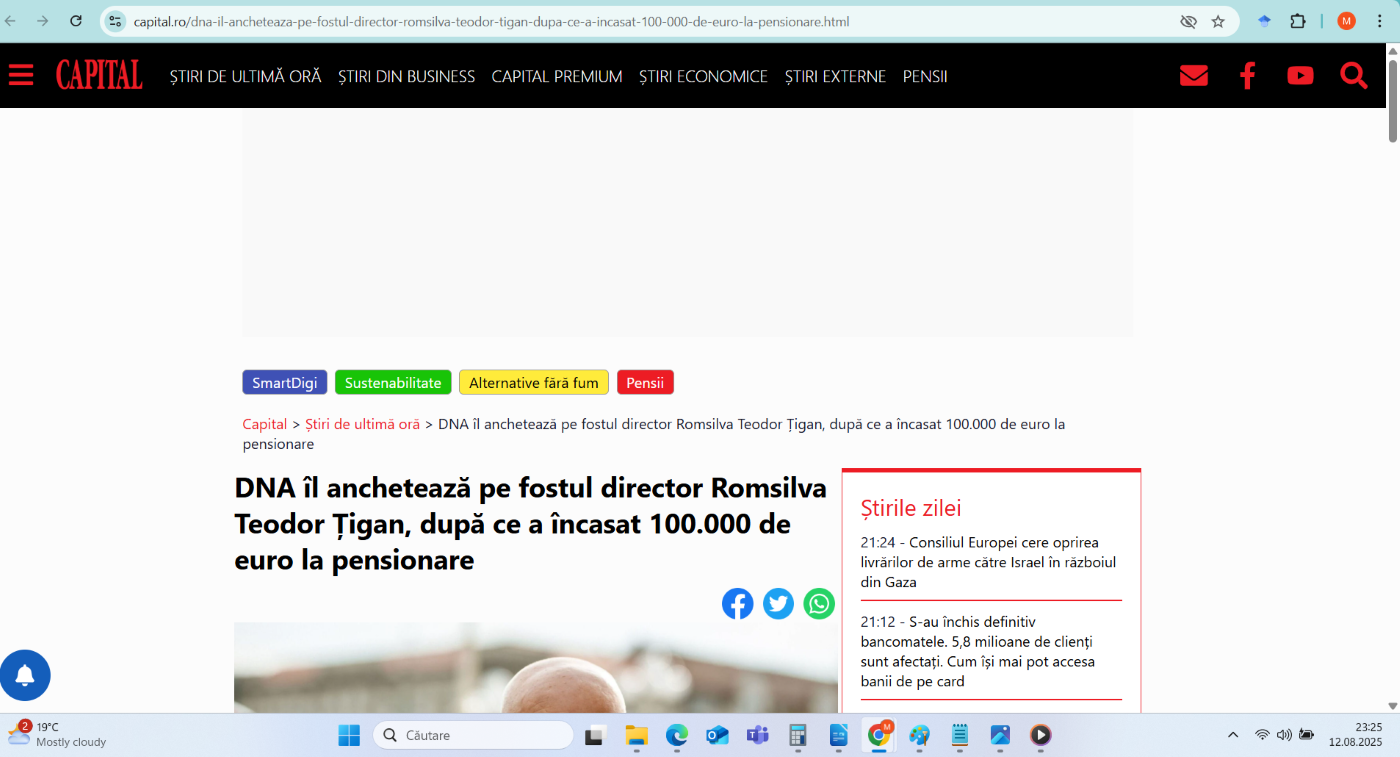 Preluare anchetă dezvăluiri România Curată despre directorii Romsilva pe Capital