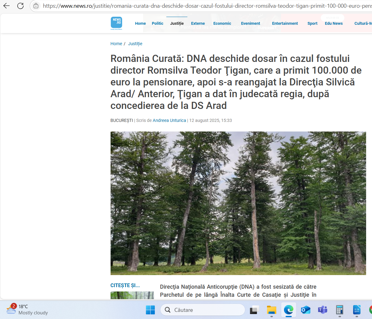 Preluare anchetă dezvăluiri România Curată despre directorii Romsilva pe News.ro