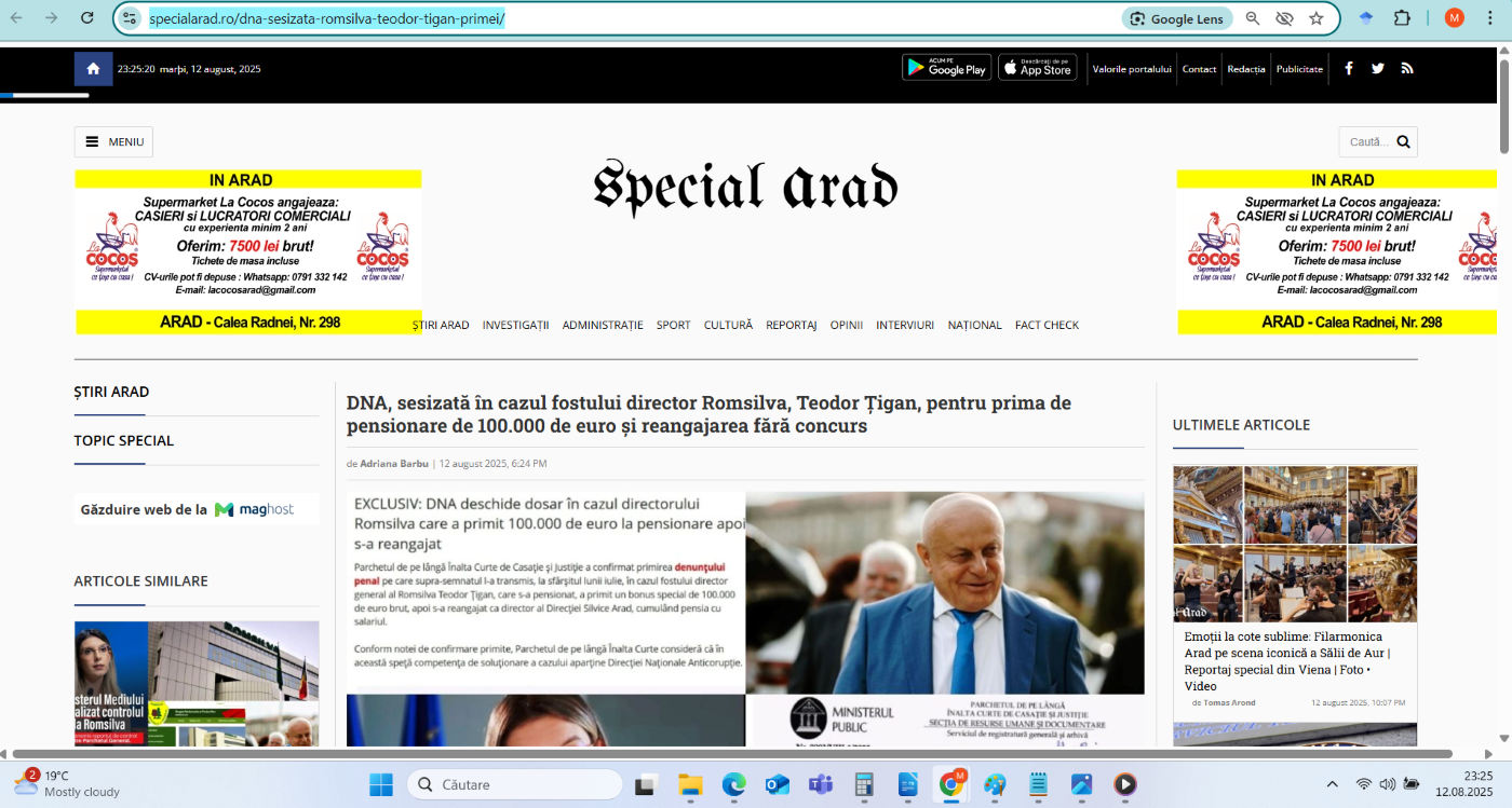 Preluare anchetă dezvăluiri România Curată despre directorii Romsilva pe Special Arad