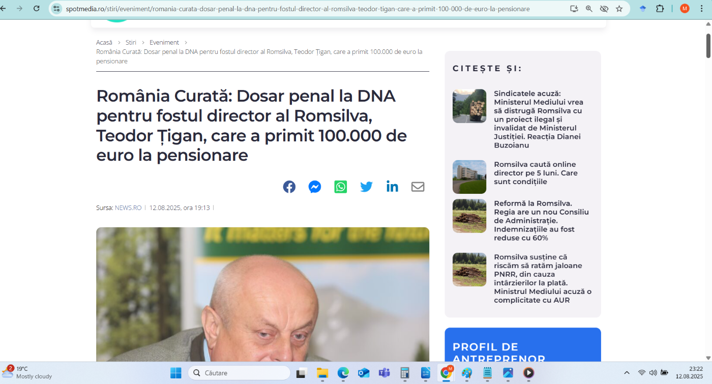 Preluare anchetă dezvăluiri România Curată despre directorii Romsilva pe Spot Media