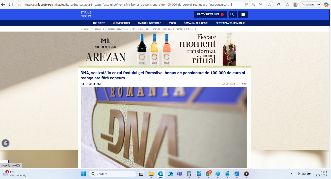 Preluare anchetă dezvăluiri România Curată despre directorii Romsilva pe Știrile ProTV