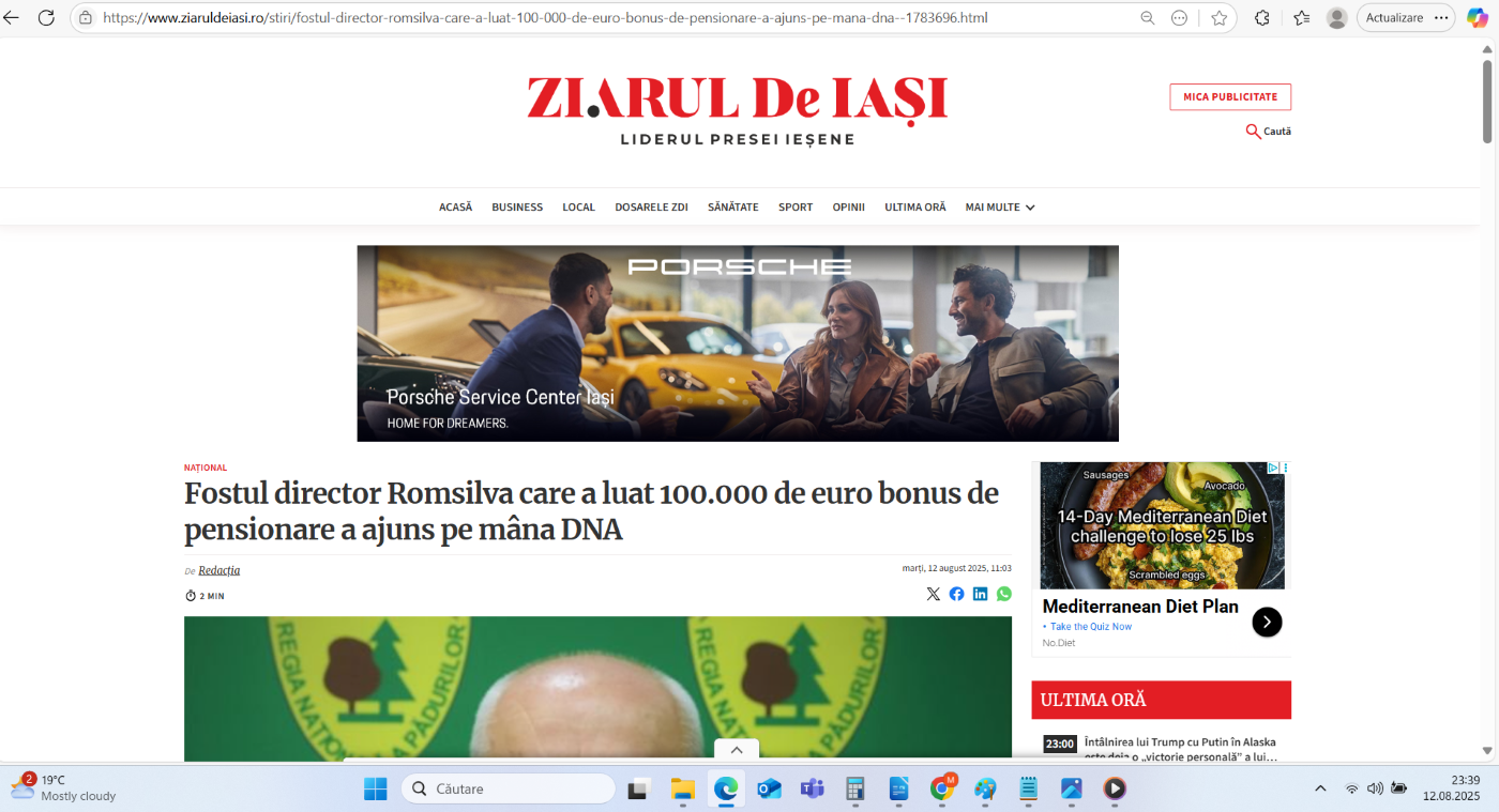 Preluare anchetă dezvăluiri România Curată despre directorii Romsilva pe Ziarul de Iași