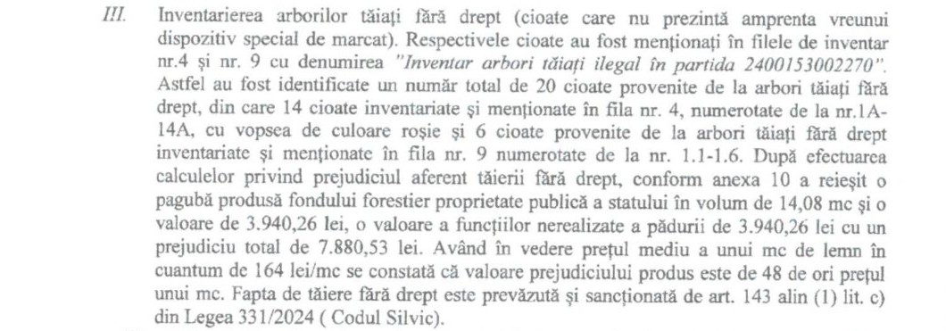 Proces verbal de cercetare la fața locului. Garda Forestieră, IPJ Suceva, OS Vișeu
