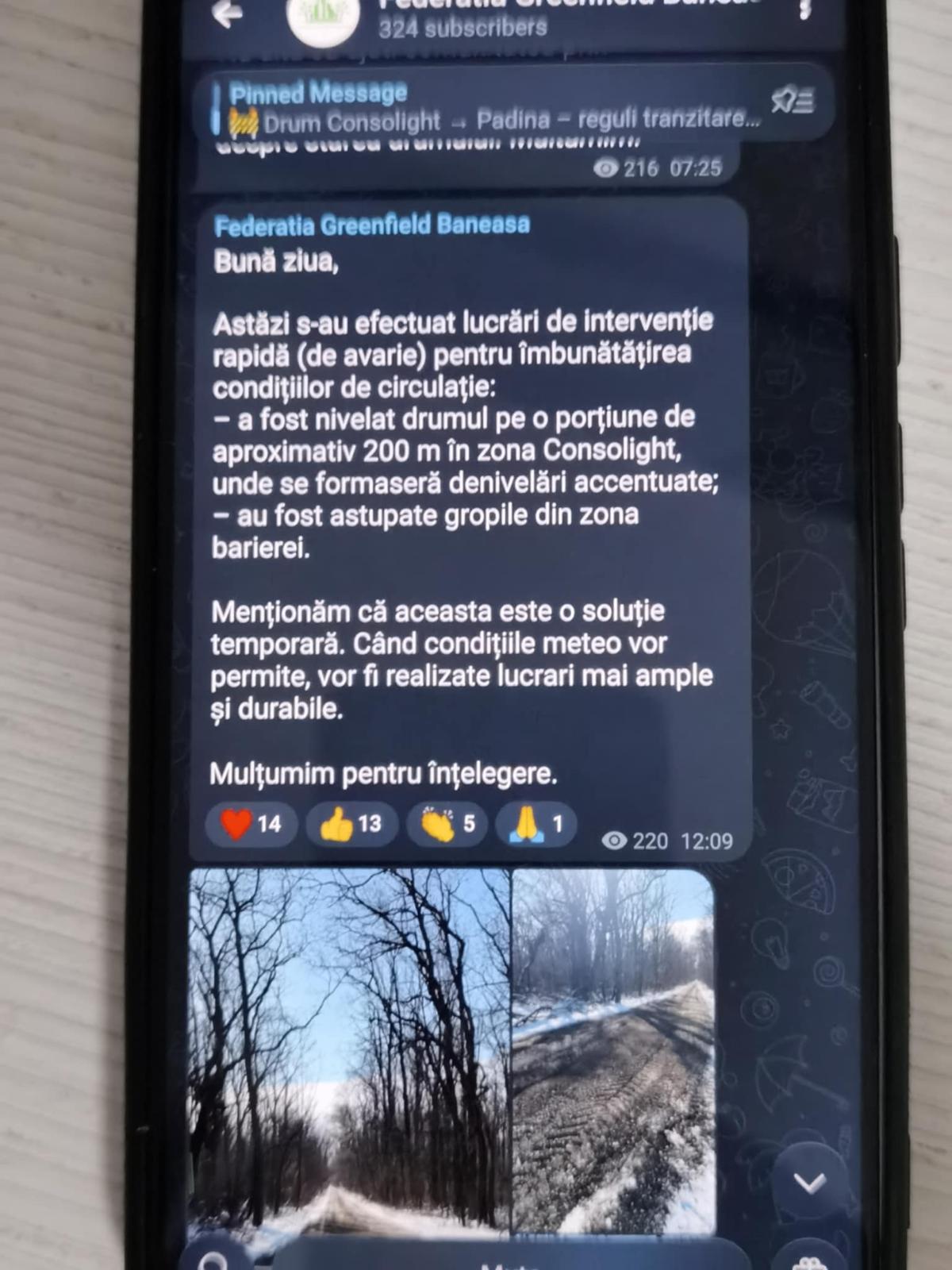 Lucrări de reabilitare ale drumului forestier Consolight Padina