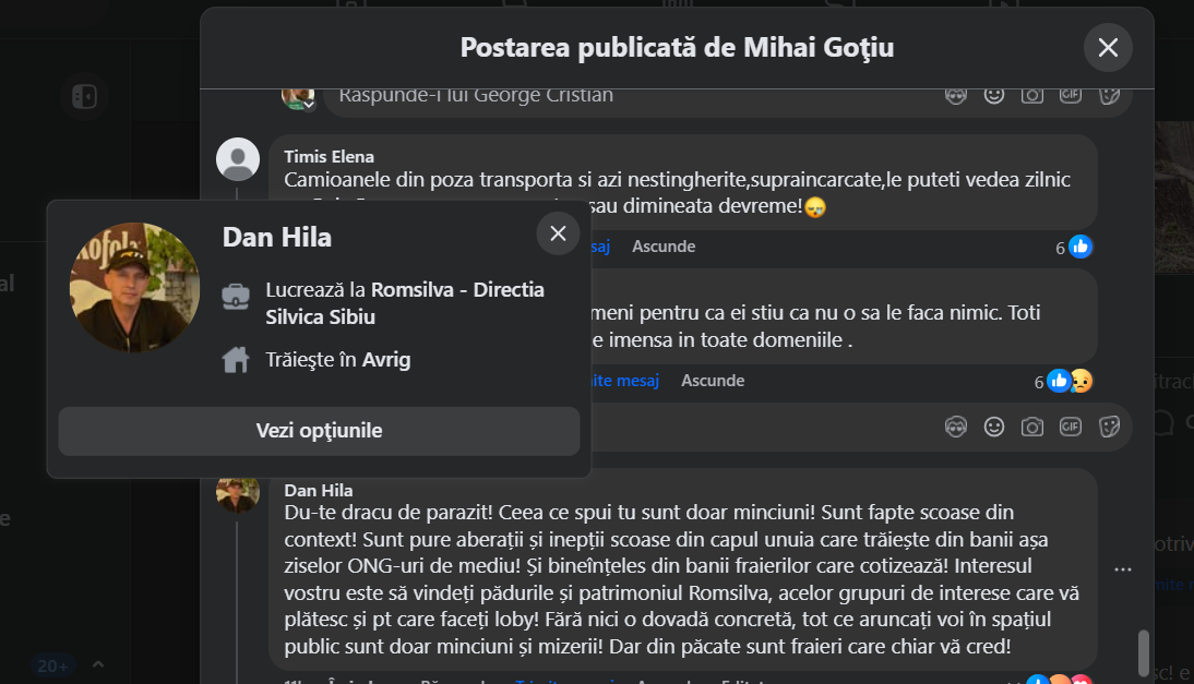 Angajat Romsilva, Dan Hilla, atac la Mihai Goțiu