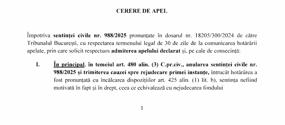 Apel avocata Schweighofer Cristina Trăilă, Mihai Goțiu