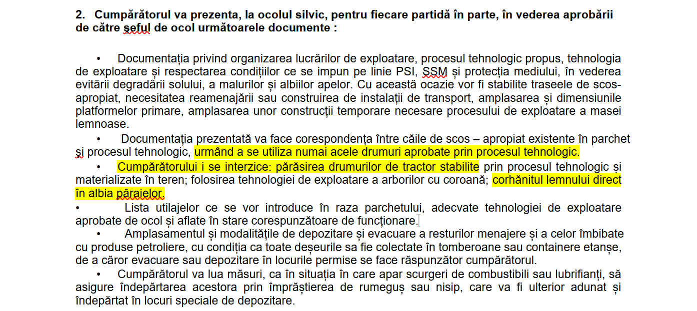 Caiet de sarcini licitații Romsilva