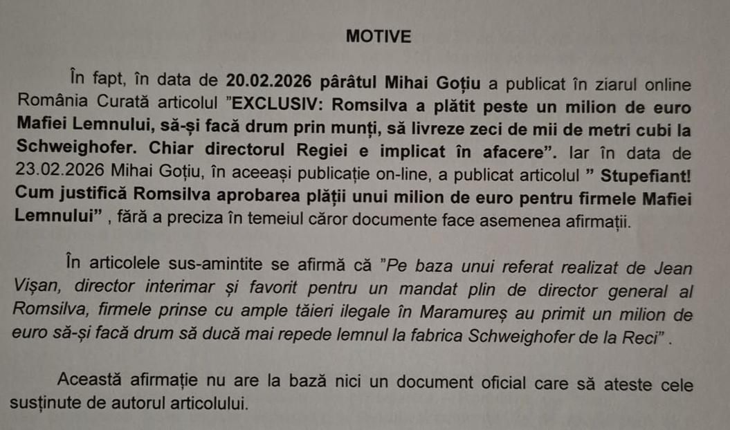 Jean Vișan, chemare în judecată Mihai Goțiu