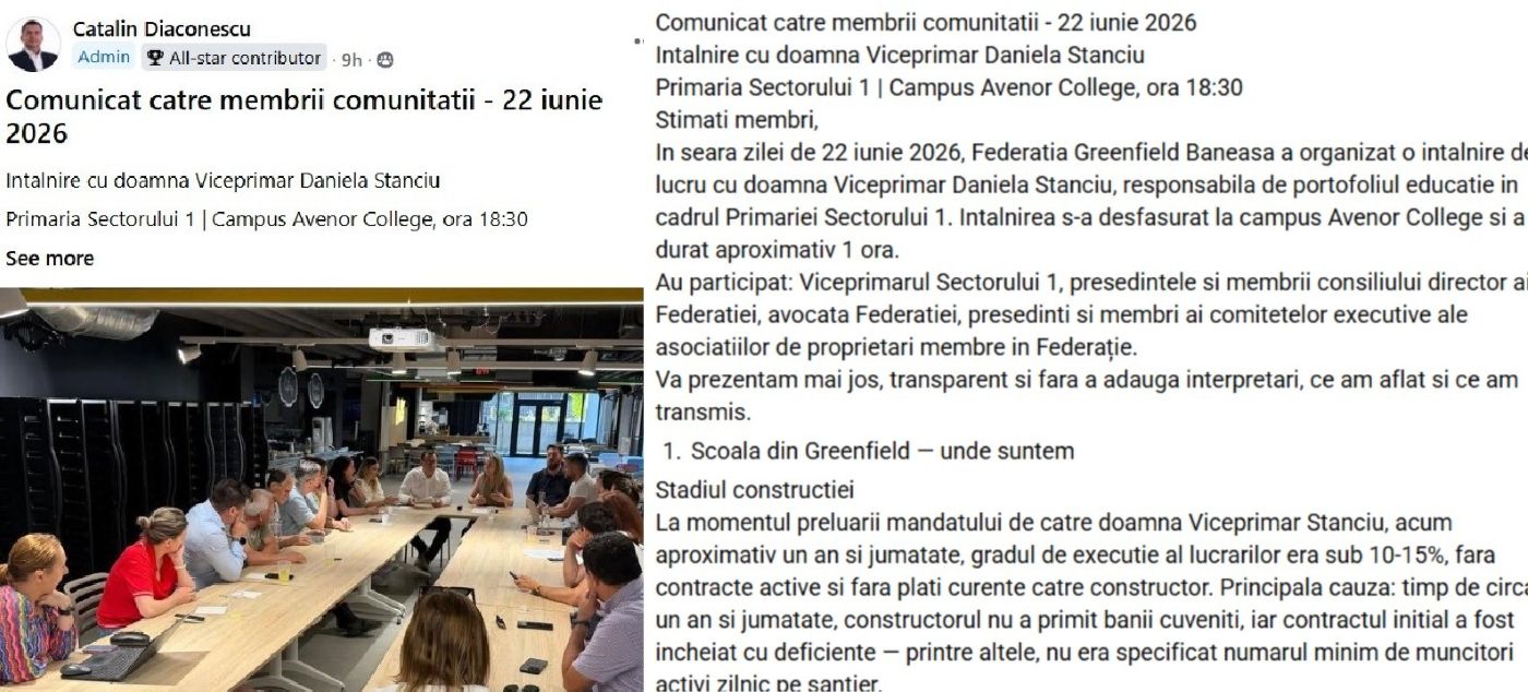 Mesaje pe grupul de comunicare al membrilor Federației Greenfield