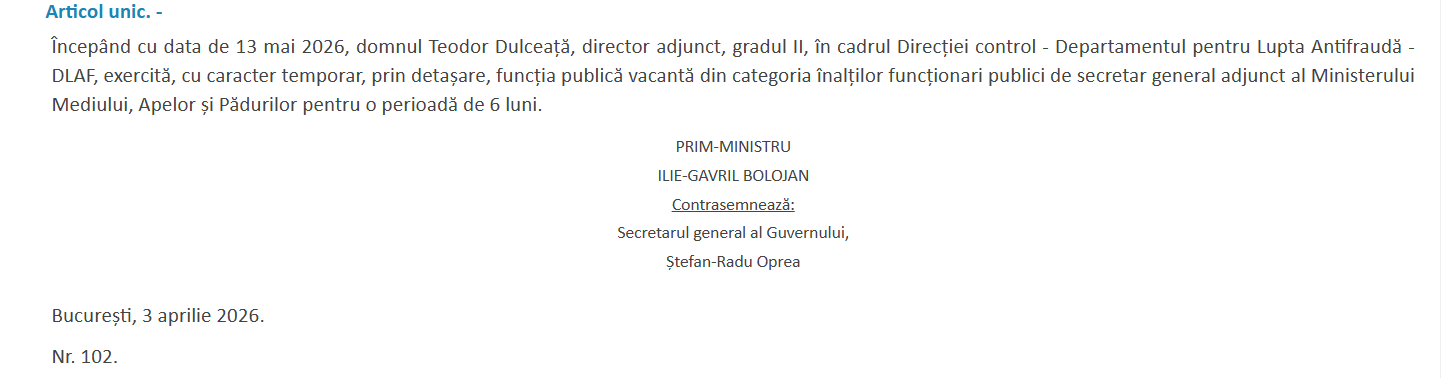 Detașare Dulceață Bolojan