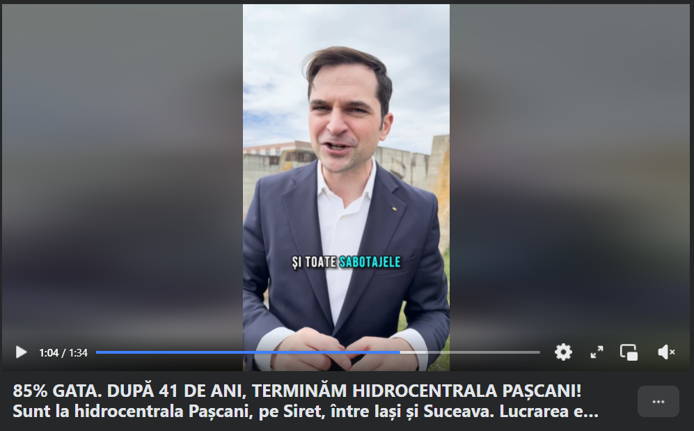 Sebastian Burduja spune că proiectul e realizat în proporție de 85%
