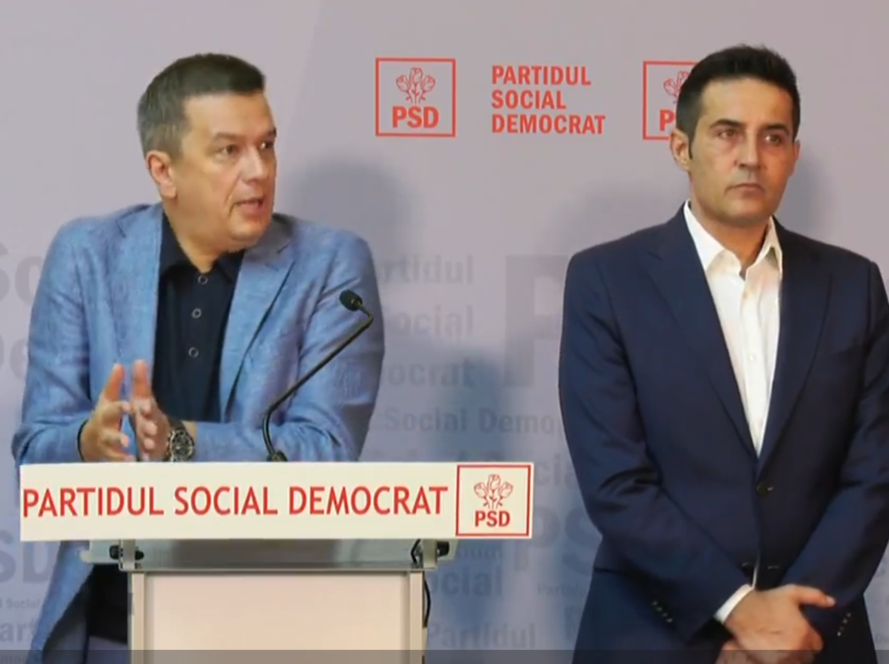 Sorin Grindeanu și Claudiu Manda, PSD. Conferință de presă, Sinaia