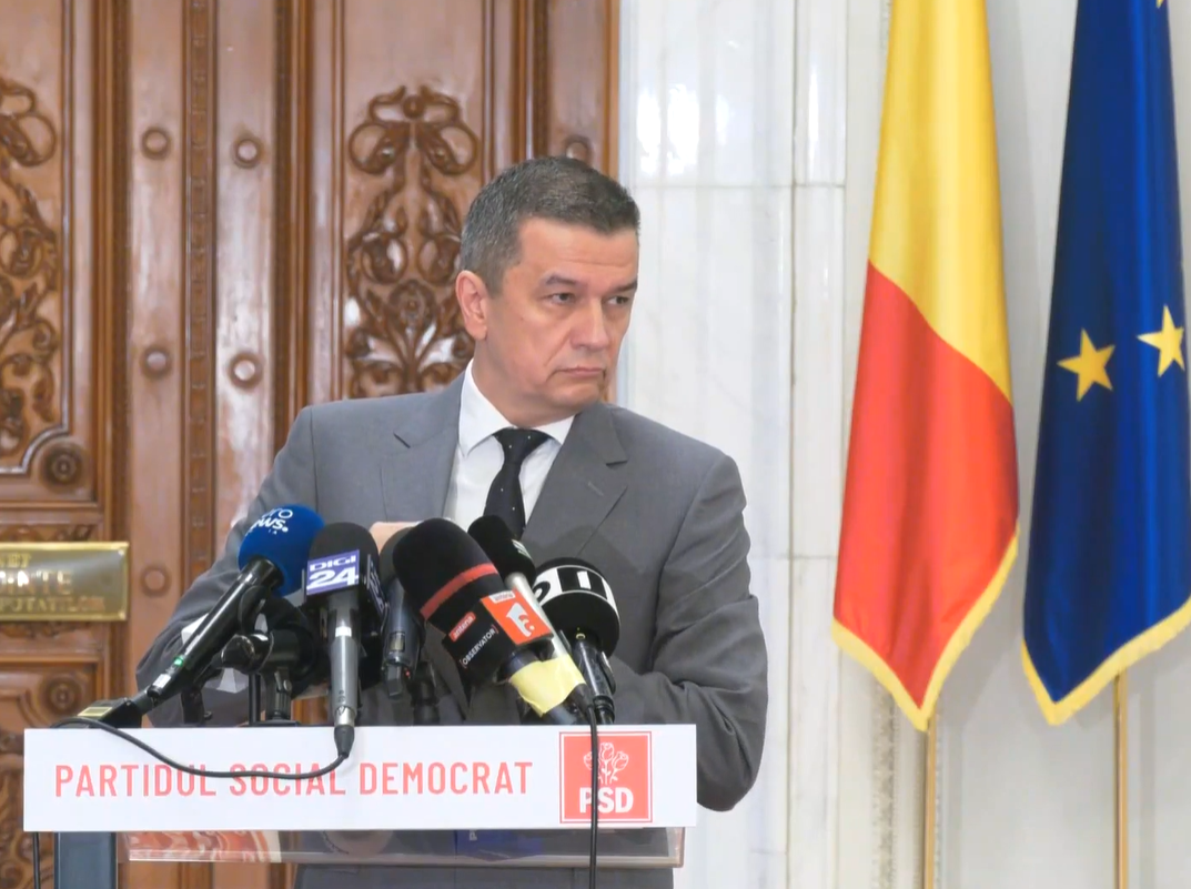 Sorin Grindeanu, președintele PSD și președintele Camerei Deputaților. sursa: captură de ecran/ conferință de presă la Parlament