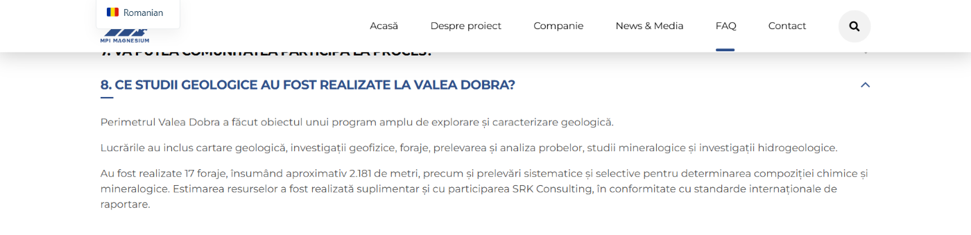 SRK Consulting, MPI, Rășinari, Săliște